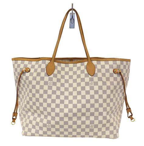 louis vuitton handbags white checkered|louis vuitton reversible neverfull.